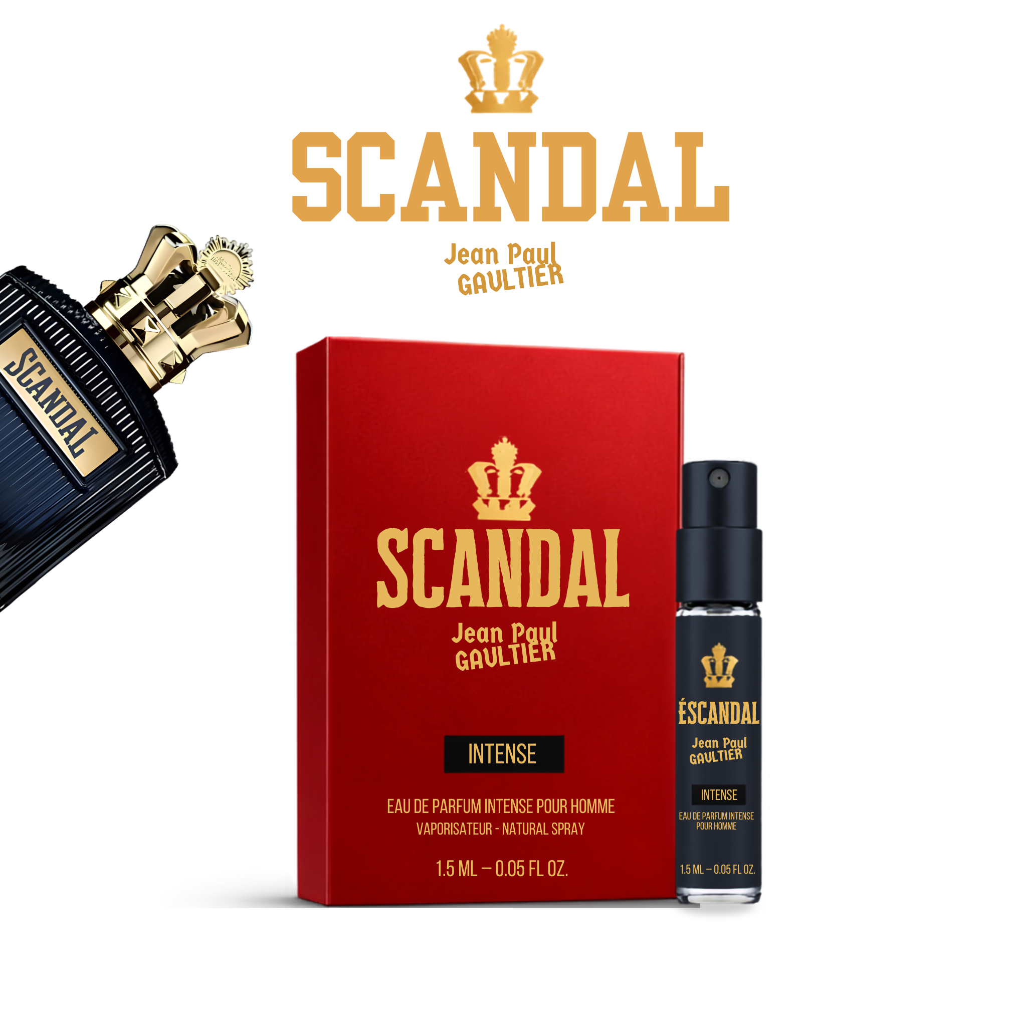 Amostra oficial - Scandal Pour Homme Intense Jean Paul Gaultier- 1.2ML