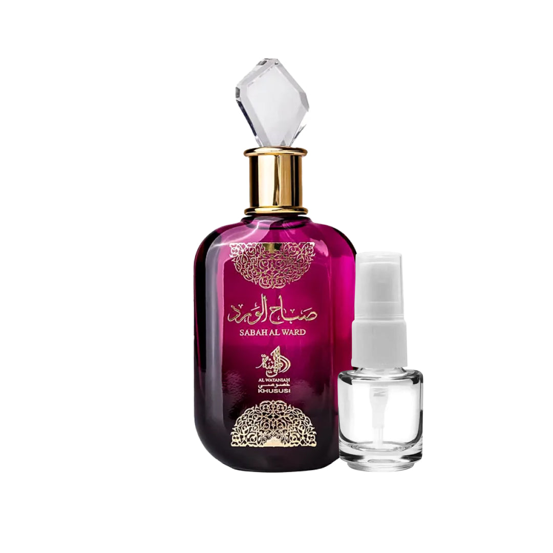 Combo Afrodisíaco - Fakhar Rose Lattafa | Sabah Al Ward Al Wataniah | Royal Amber Orientica (3 Decants de 5ml cada)